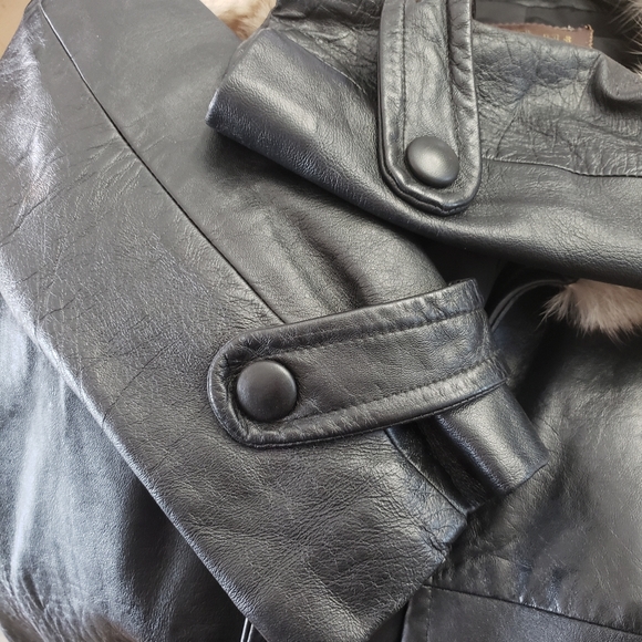 Vintage 1970's Black Dan Di Modes Leather Coat - Picture 4 of 6